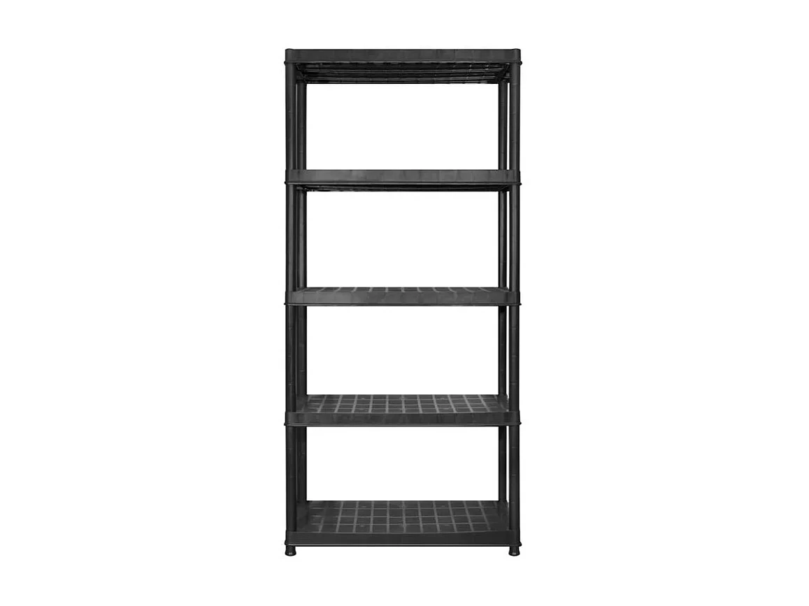 Étagère de rangement à 5 niveaux Noir 340x40x185 Plastique