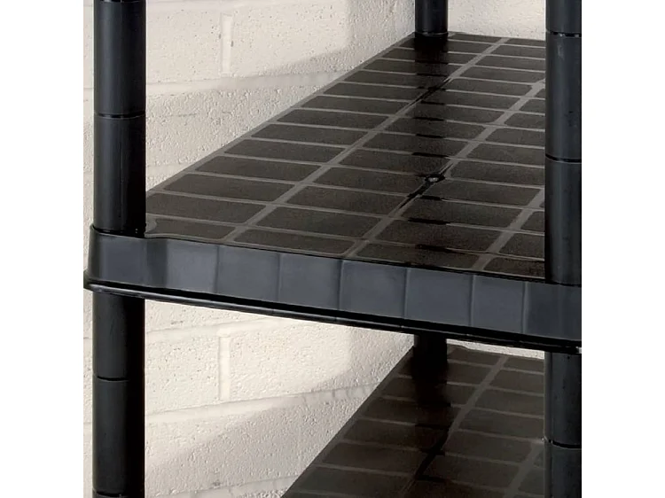 Étagère de rangement à 5 niveaux Noir 340x40x185 Plastique