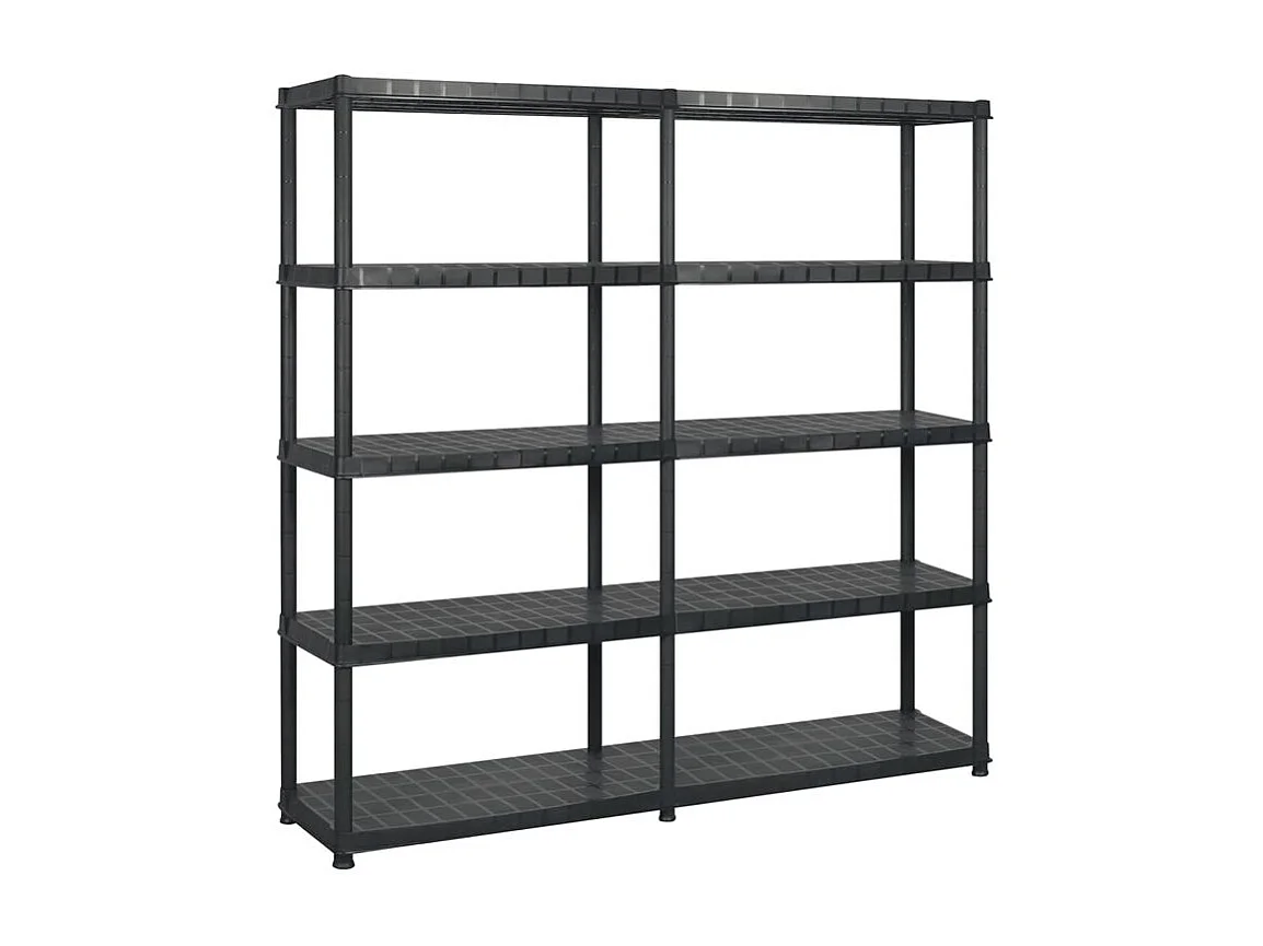 Étagère de rangement à 5 niveaux Noir 183x45,7x185 Plastique