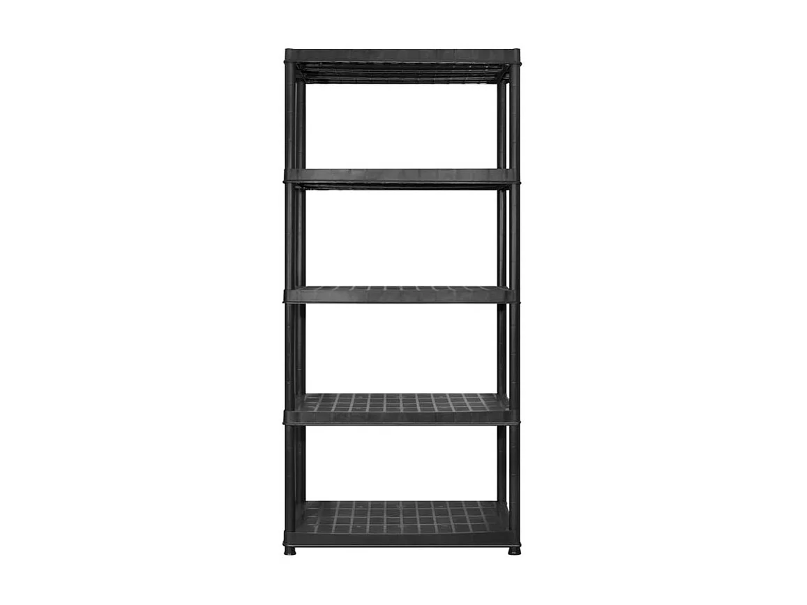 Étagère de rangement à 5 niveaux Noir 183x45,7x185 Plastique