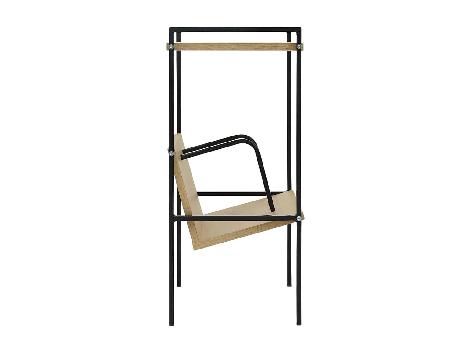 Bibliothèque 2 niveaux Noir et chêne 52x28x59