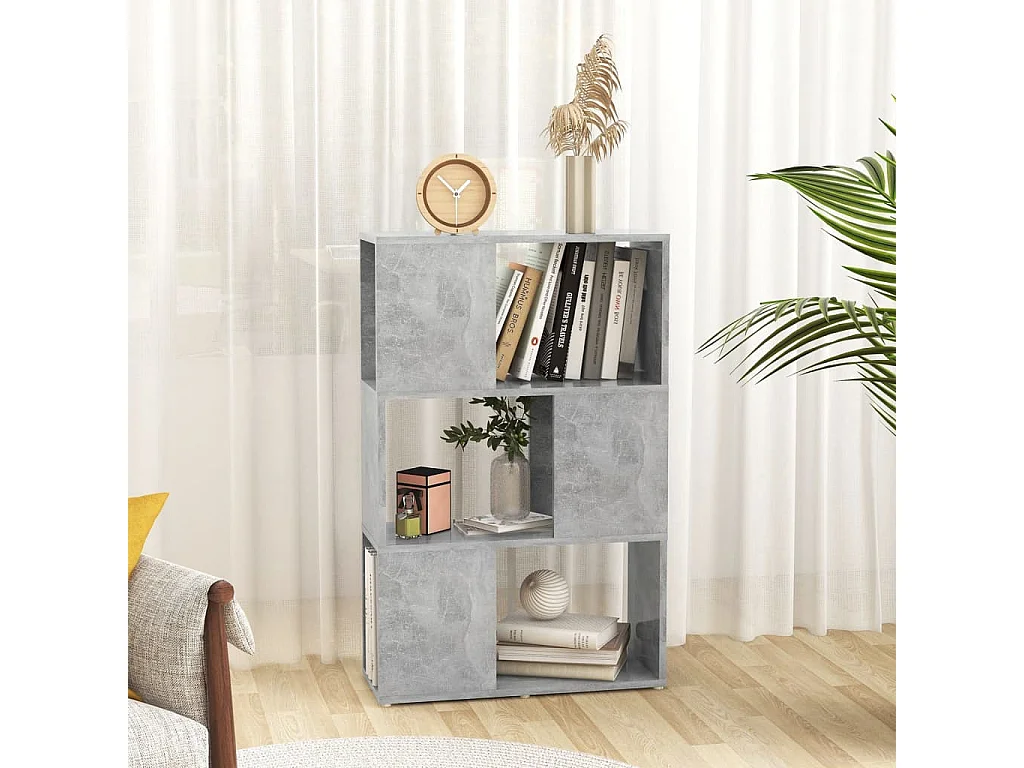 Bibliothèque-Séparateur de pièce Gris 60x24x94