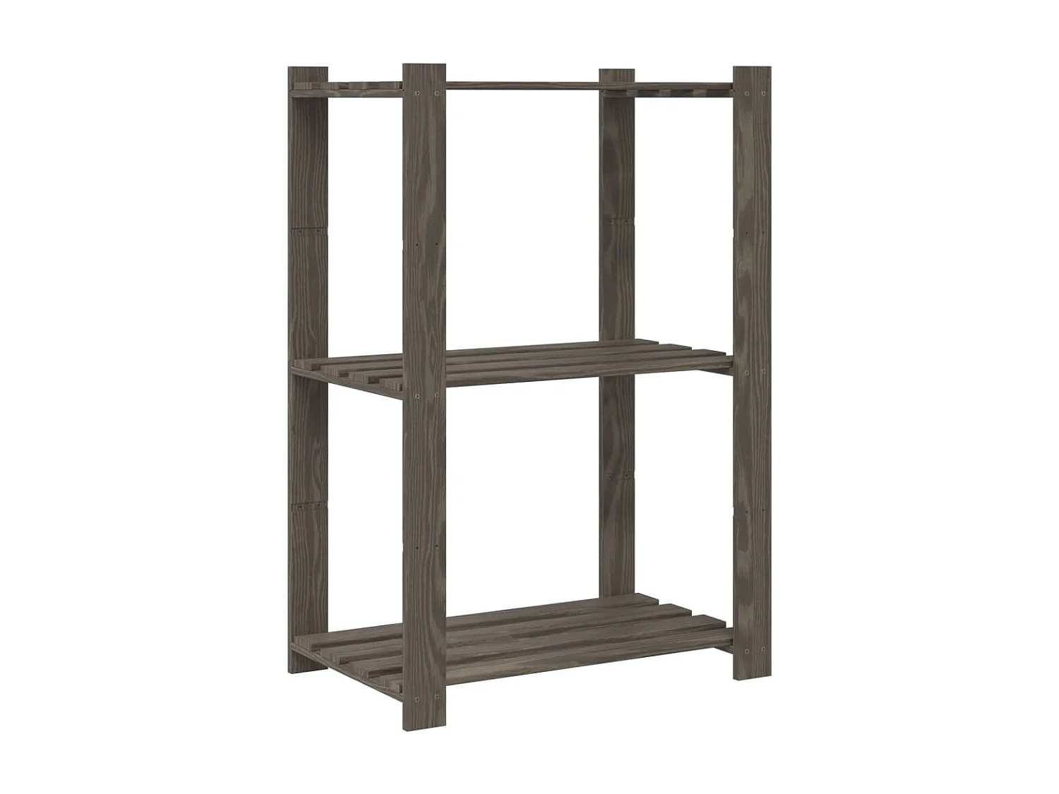 Support de rangement à 3 niveaux gris 60x38x90 bois de pin