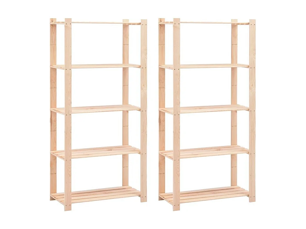 Étagère de rangement à 5 niveaux 2 pc 80x38x170 250 kg