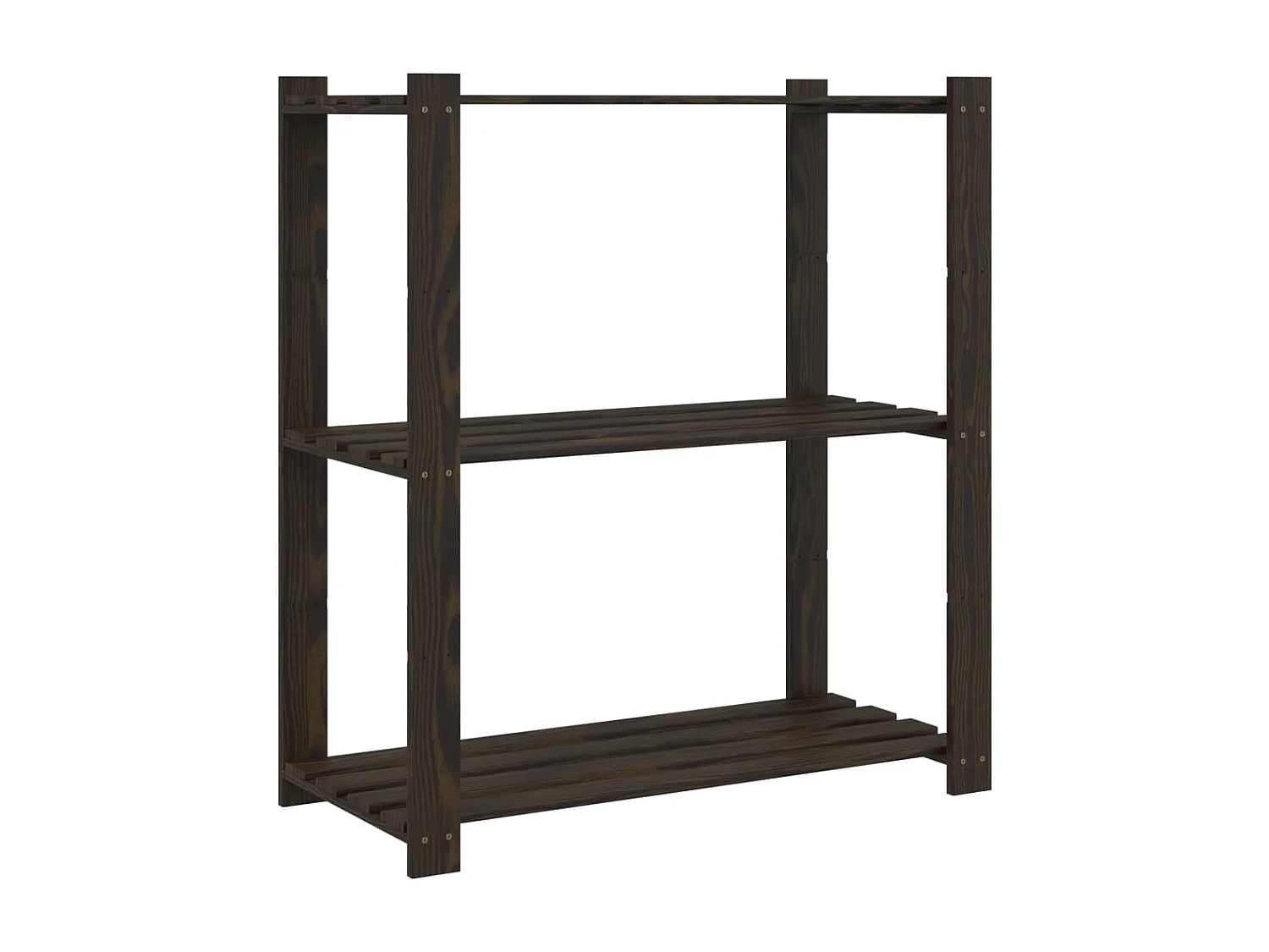 Support de rangement à 3 niveaux noir 80x38x90 bois pin