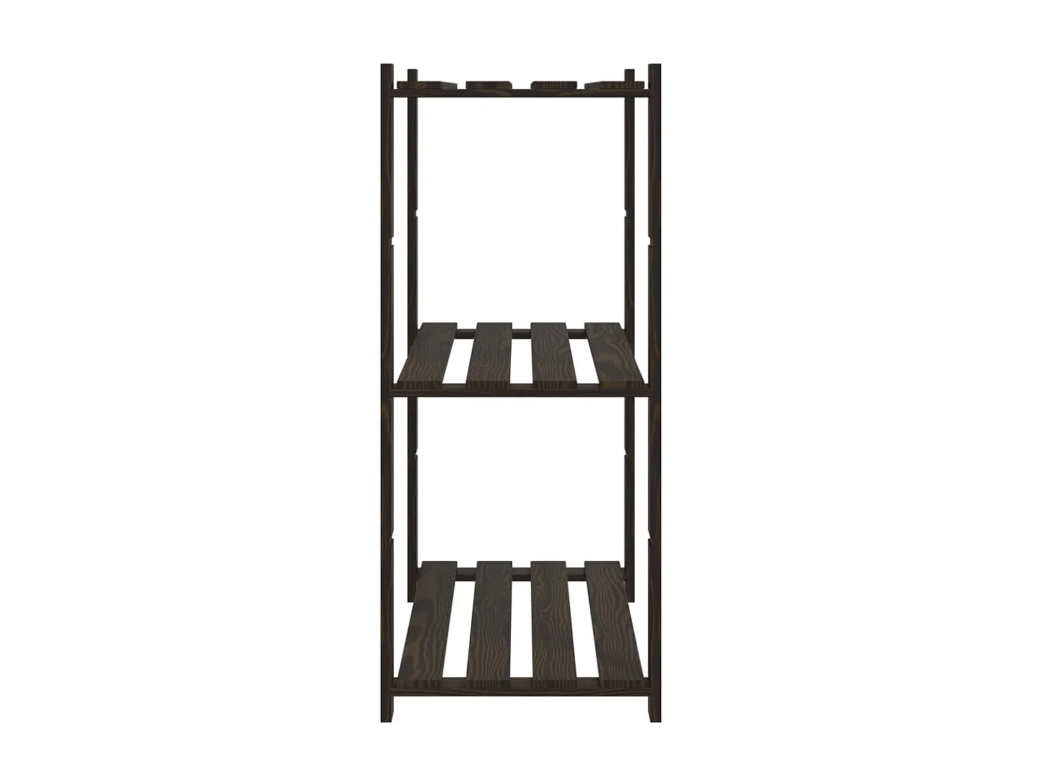 Support de rangement à 3 niveaux noir 80x38x90 bois pin