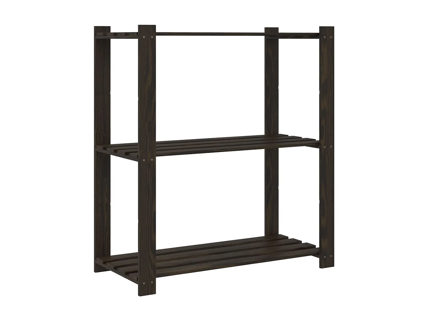 Support de rangement à 3 niveaux noir 80x38x90 bois pin