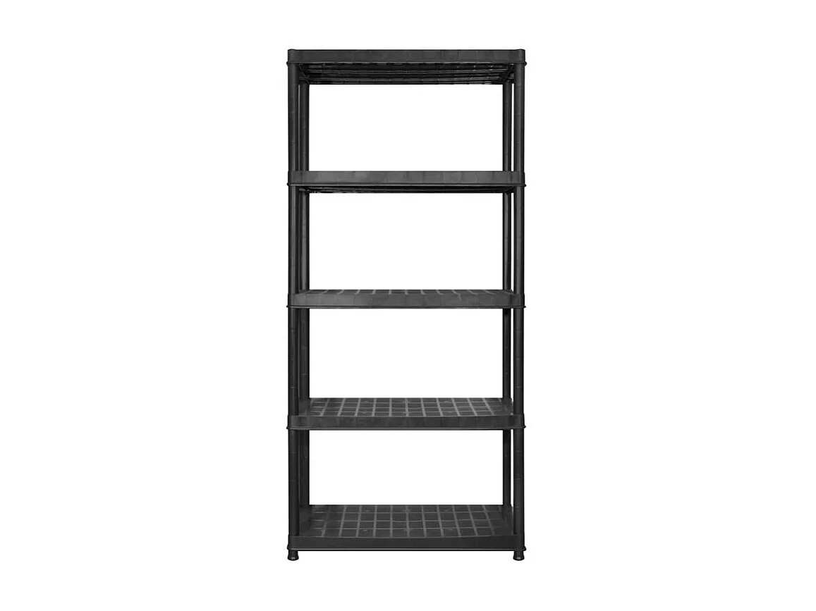 Étagère de rangement à 5 niveaux Noir 170x40x185 Plastique