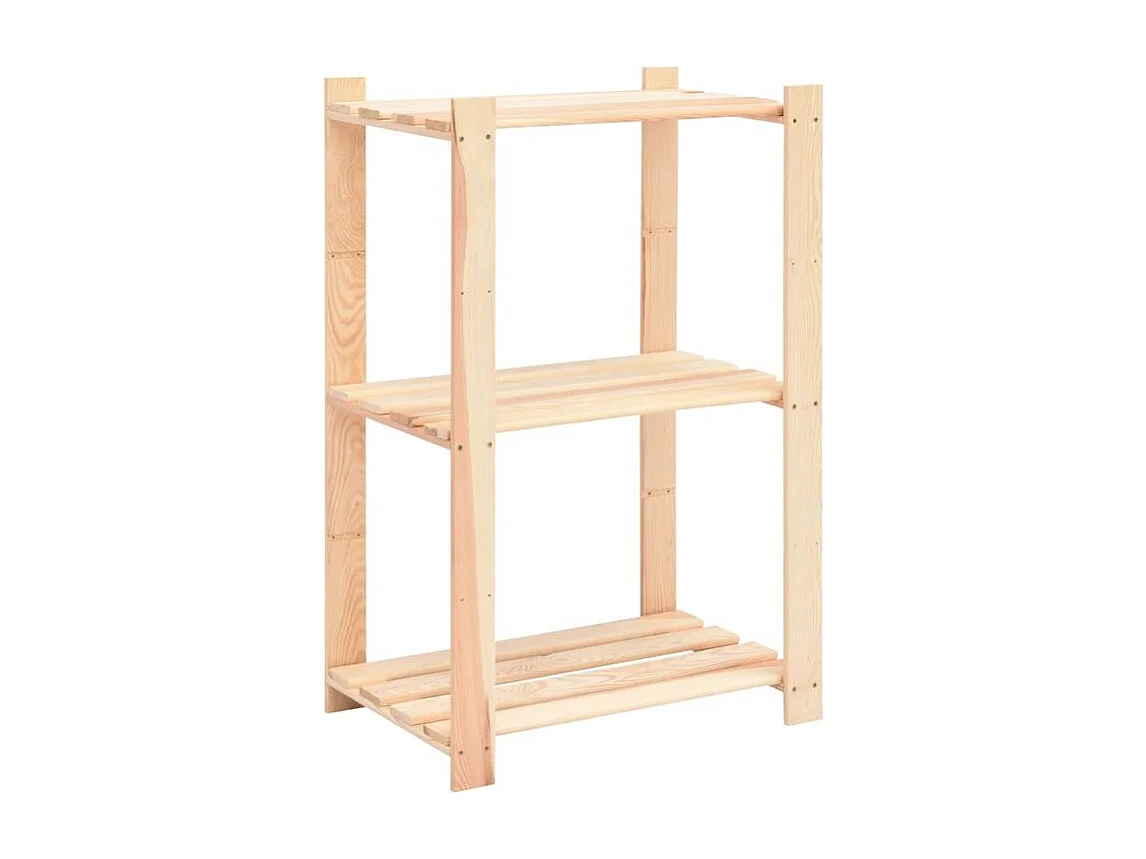 Étagère de stockage 3 niveaux 60x38x90 Pin solide 150 kg