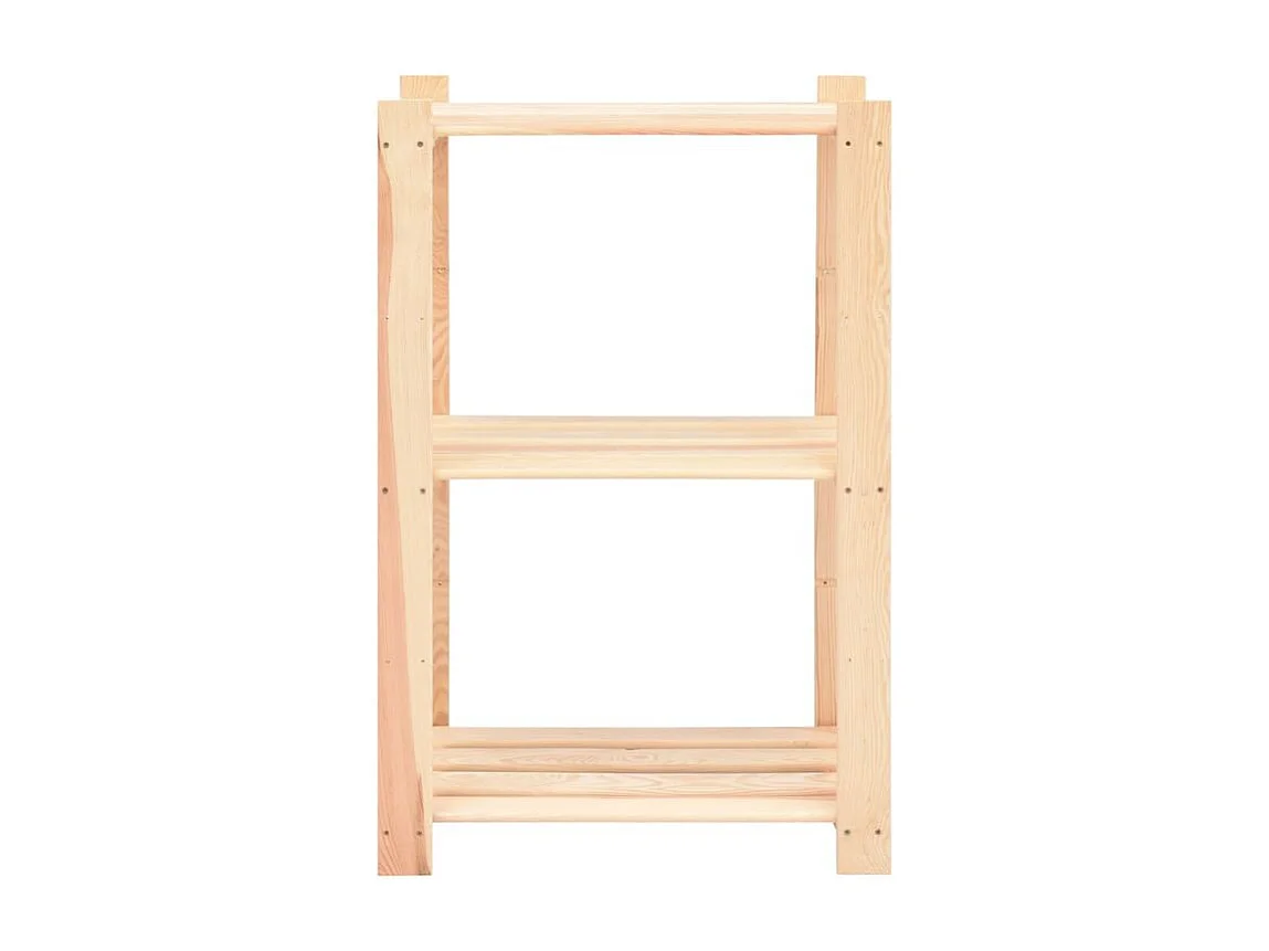 Étagère de stockage 3 niveaux 60x38x90 Pin solide 150 kg