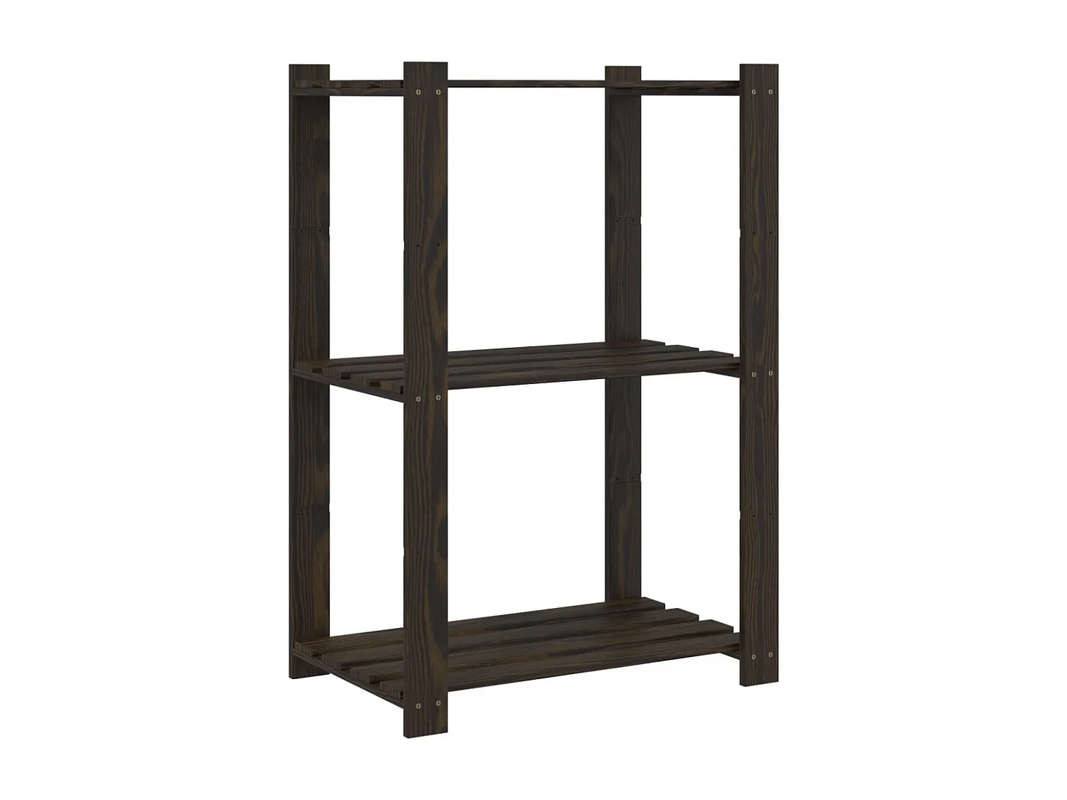 Support de rangement à 3 niveaux noir 60x38x90 bois pin