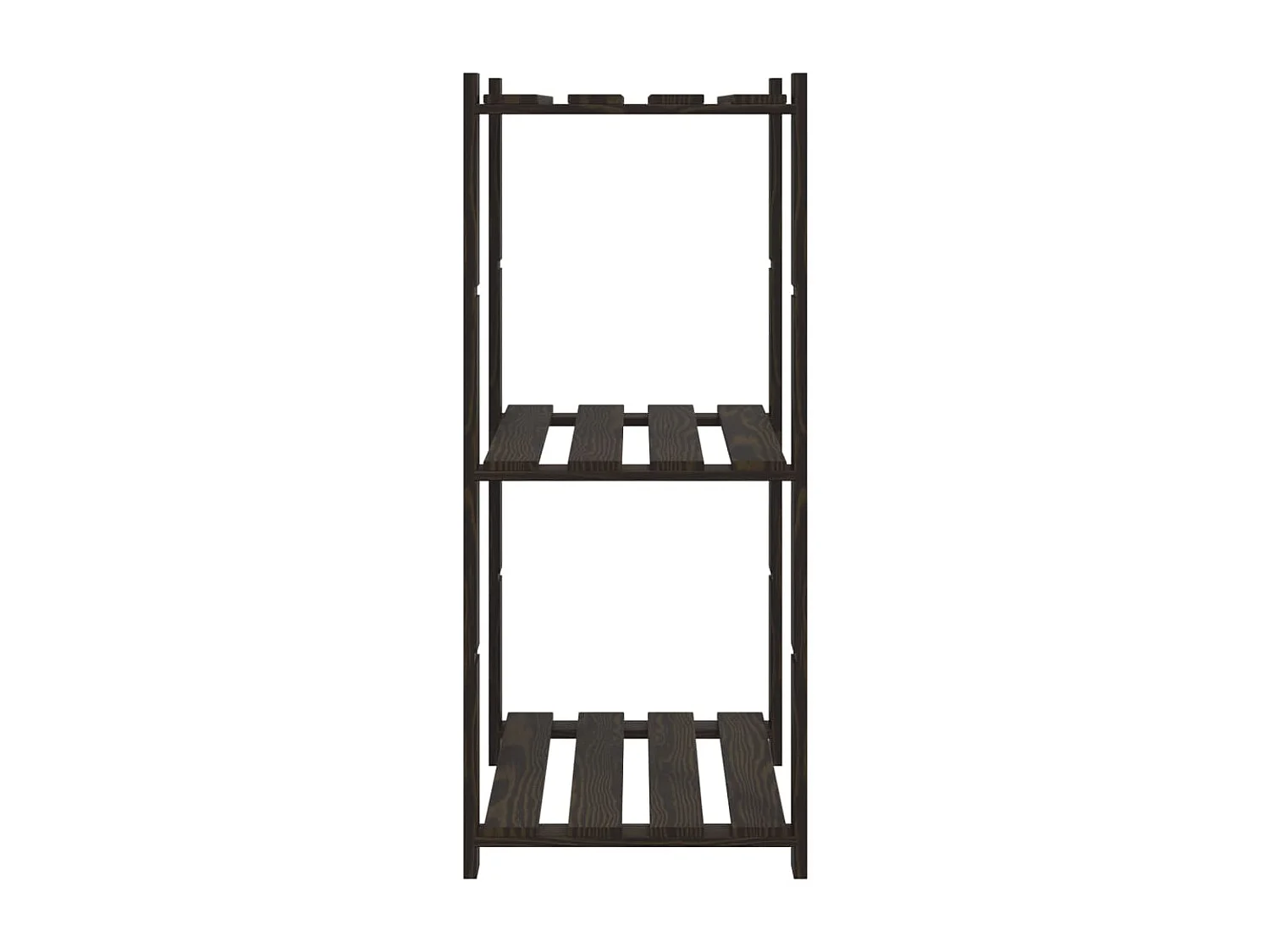 Support de rangement à 3 niveaux noir 60x38x90 bois pin