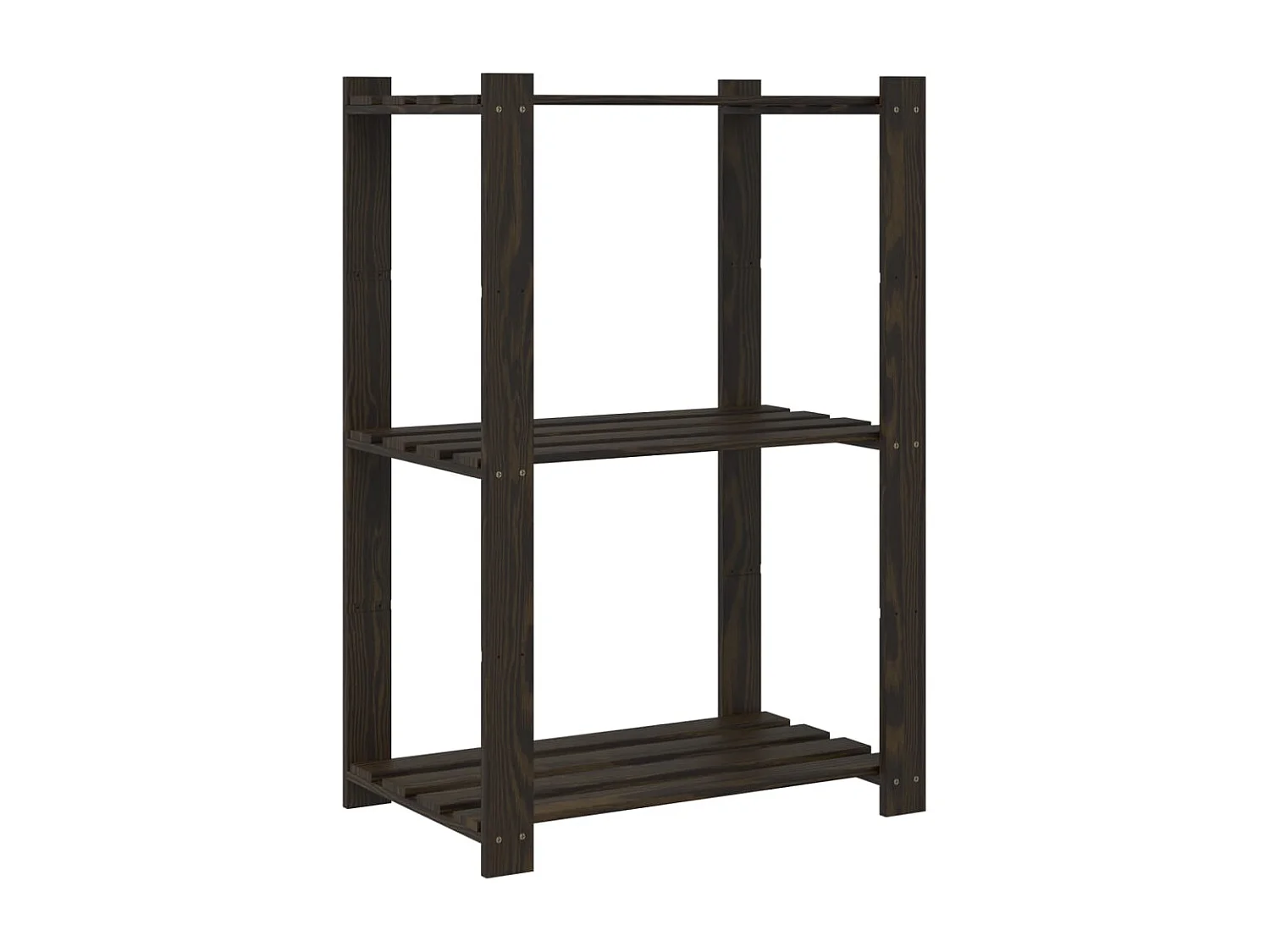 Support de rangement à 3 niveaux noir 60x38x90 bois pin