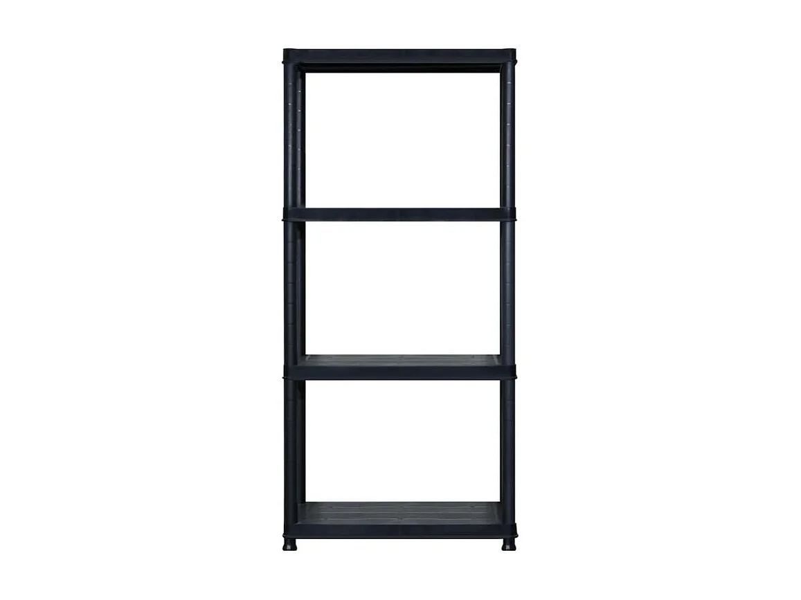 Étagère de rangement à 4 niveaux Noir 183x30,5x130 Plastique