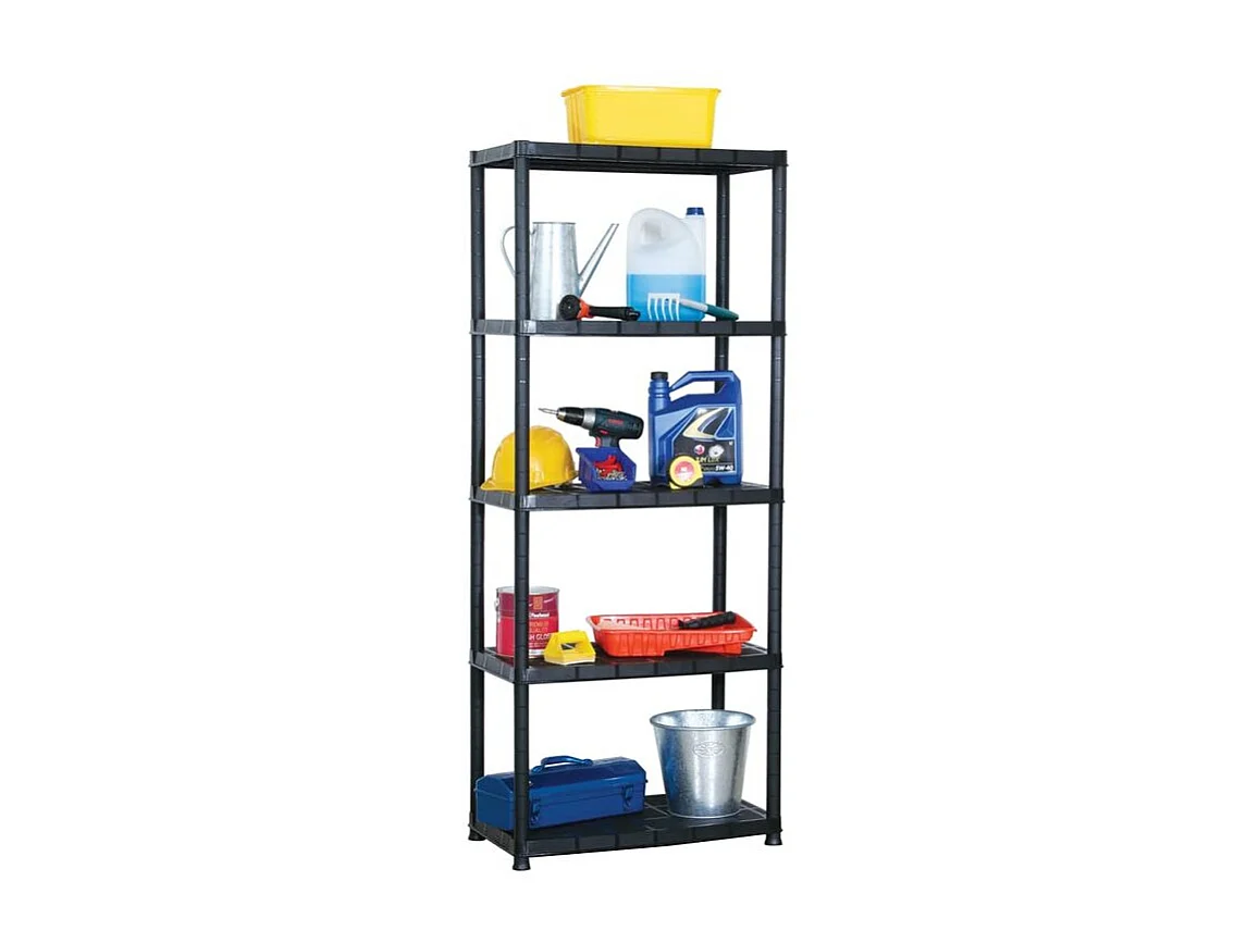 Étagère de rangement à 5 niveaux Noir 71x38x170 Plastique