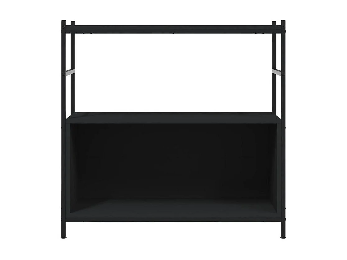 Bibliothèque noir 80x30x78,5 bois d'ingénierie et fer