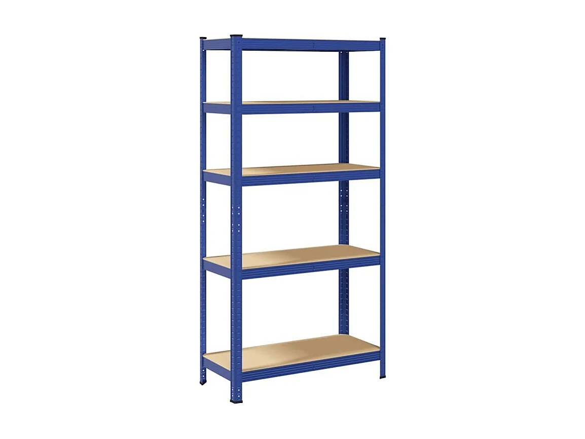Étagère de rangement à 5 niveaux Bleu Acier et bois ingénierie