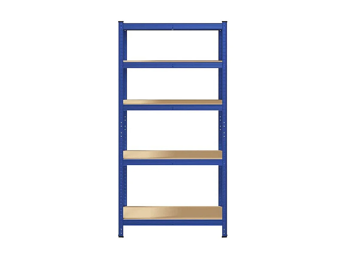 Étagère de rangement à 5 niveaux Bleu Acier et bois ingénierie