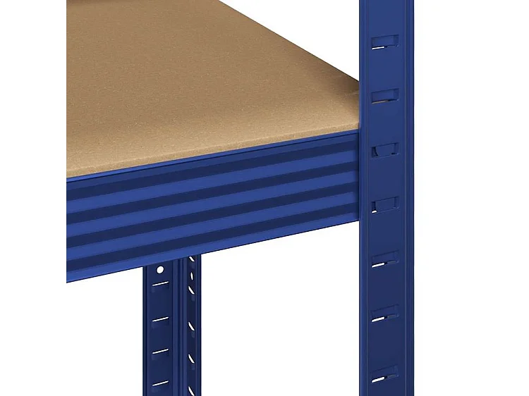 Étagère de rangement à 5 niveaux Bleu Acier et bois ingénierie