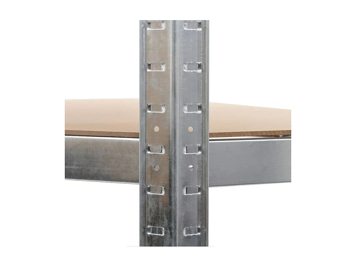 Étagère d'angle à 5 niveaux Argenté Acier et bois d'ingénierie