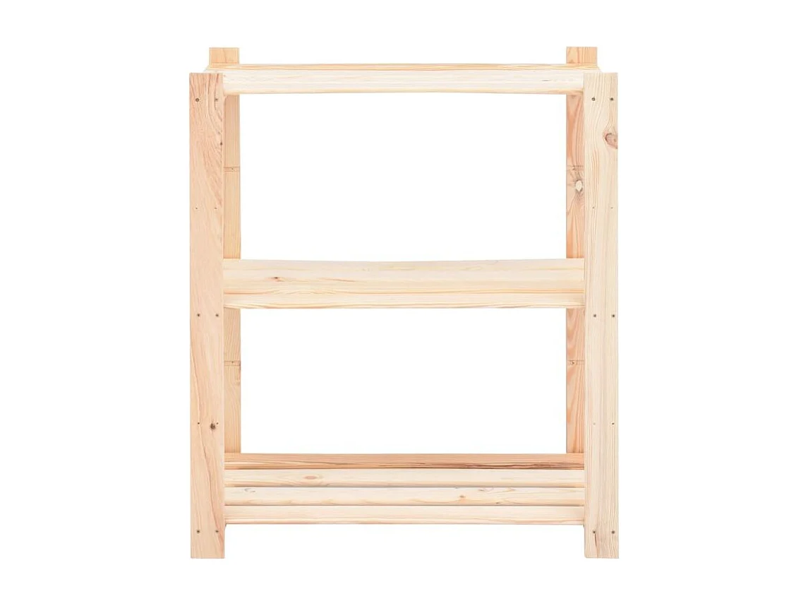 Étagère de stockage 3 niveaux 80x38x90 Pin solide 150 kg