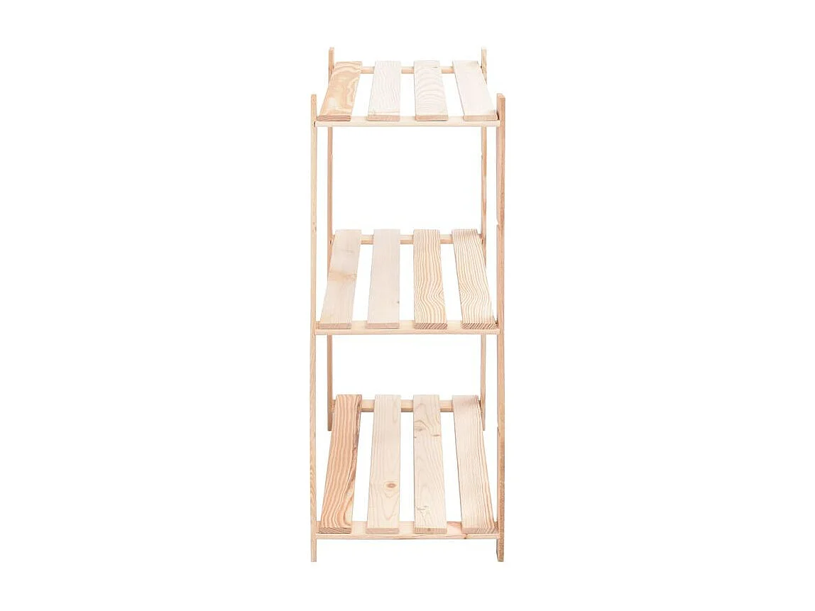 Étagère de stockage 3 niveaux 80x38x90 Pin solide 150 kg