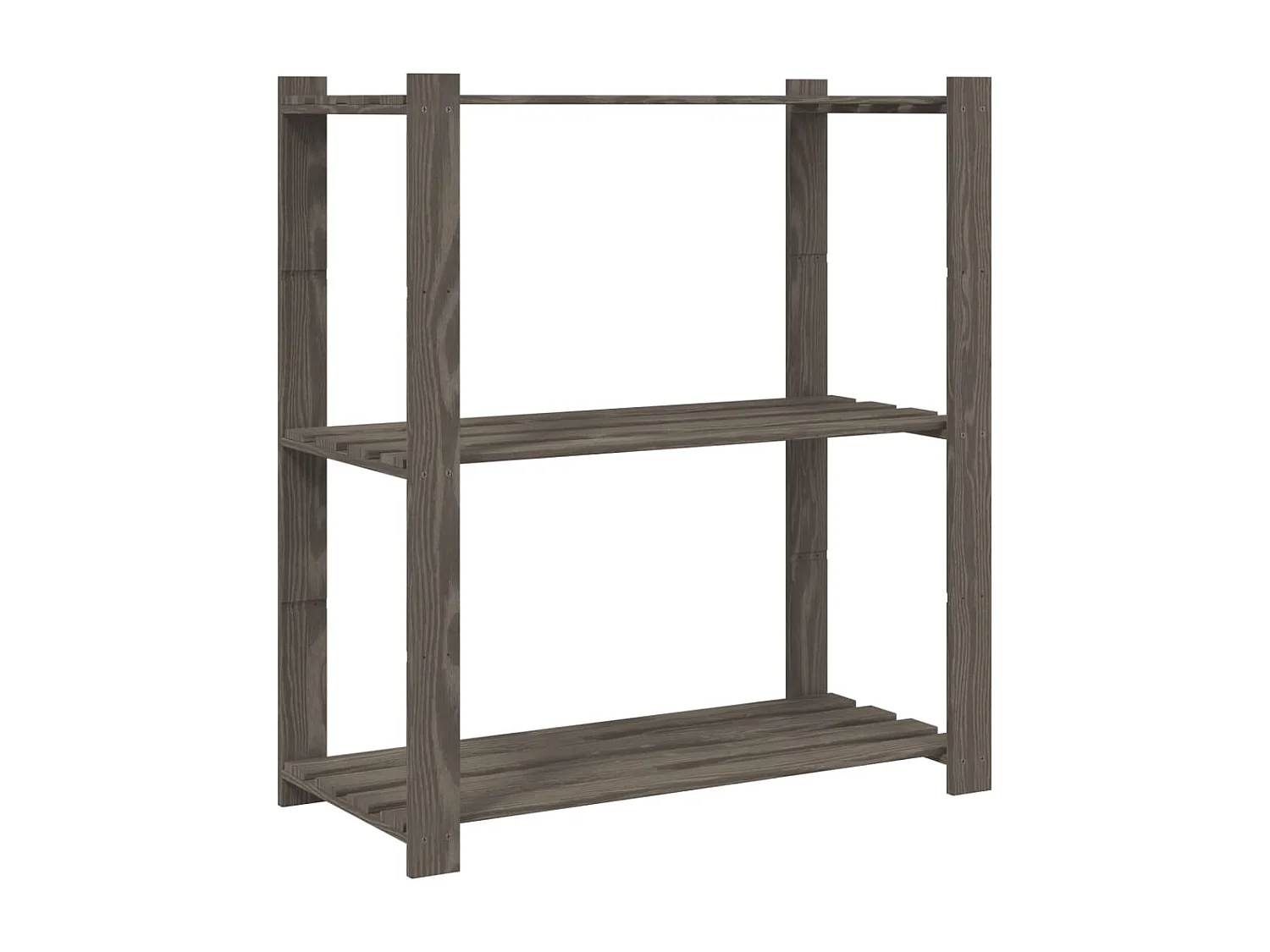 Support de rangement à 3 niveaux gris 80x38x90 bois de pin