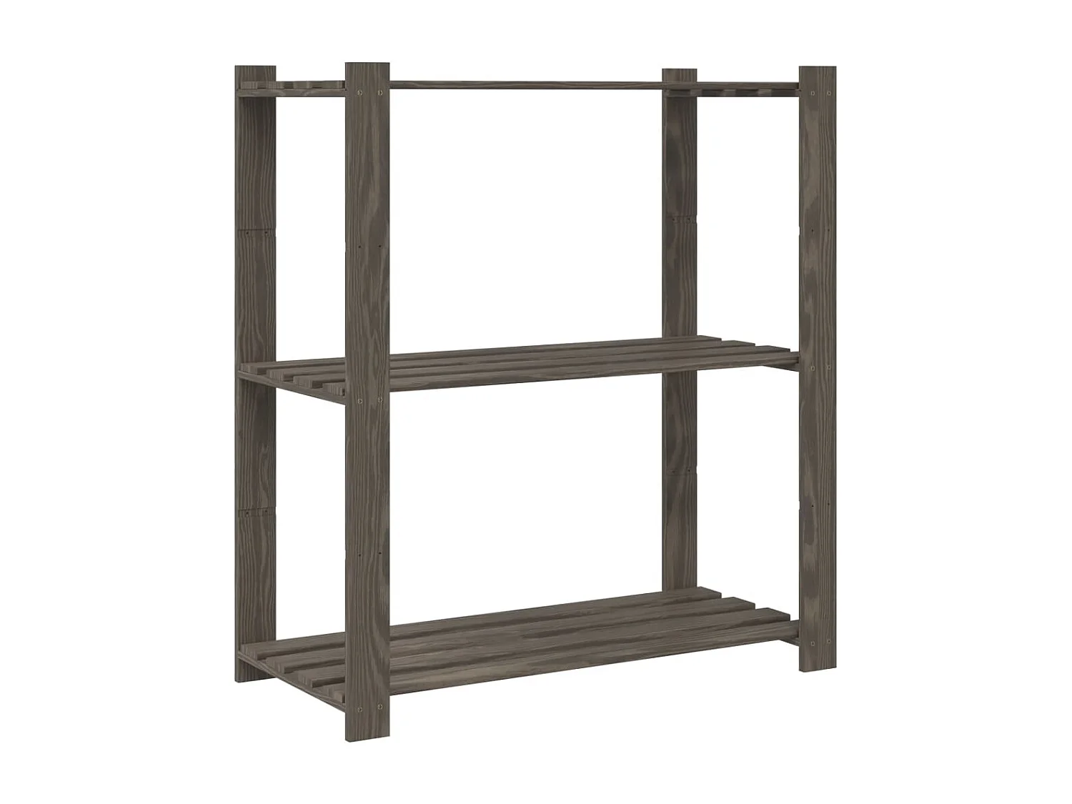 Support de rangement à 3 niveaux gris 80x38x90 bois de pin