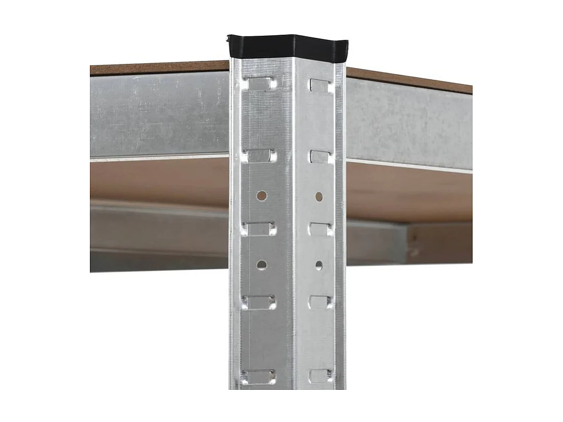 Étagère d'angle à 5 niveaux Argenté Acier et bois d'ingénierie