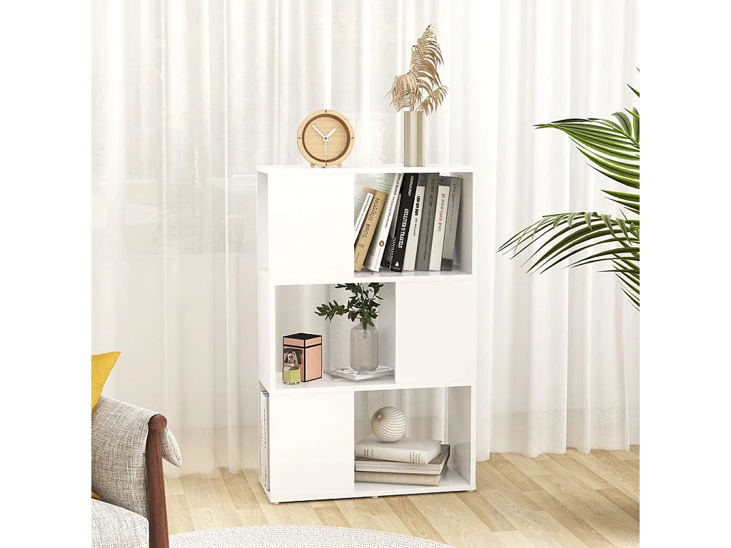 Bibliothèque-Séparateur de pièce Blanc 60x24x94