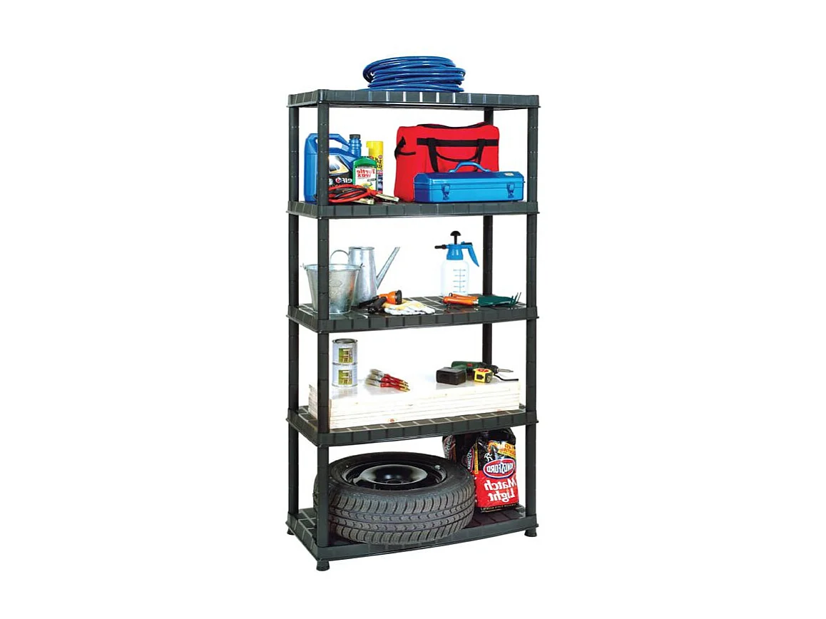 Étagère de rangement à 5 niveaux Noir 85x40x185 Plastique