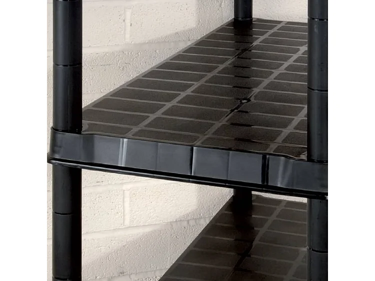 Étagère de rangement à 5 niveaux Noir 85x40x185 Plastique