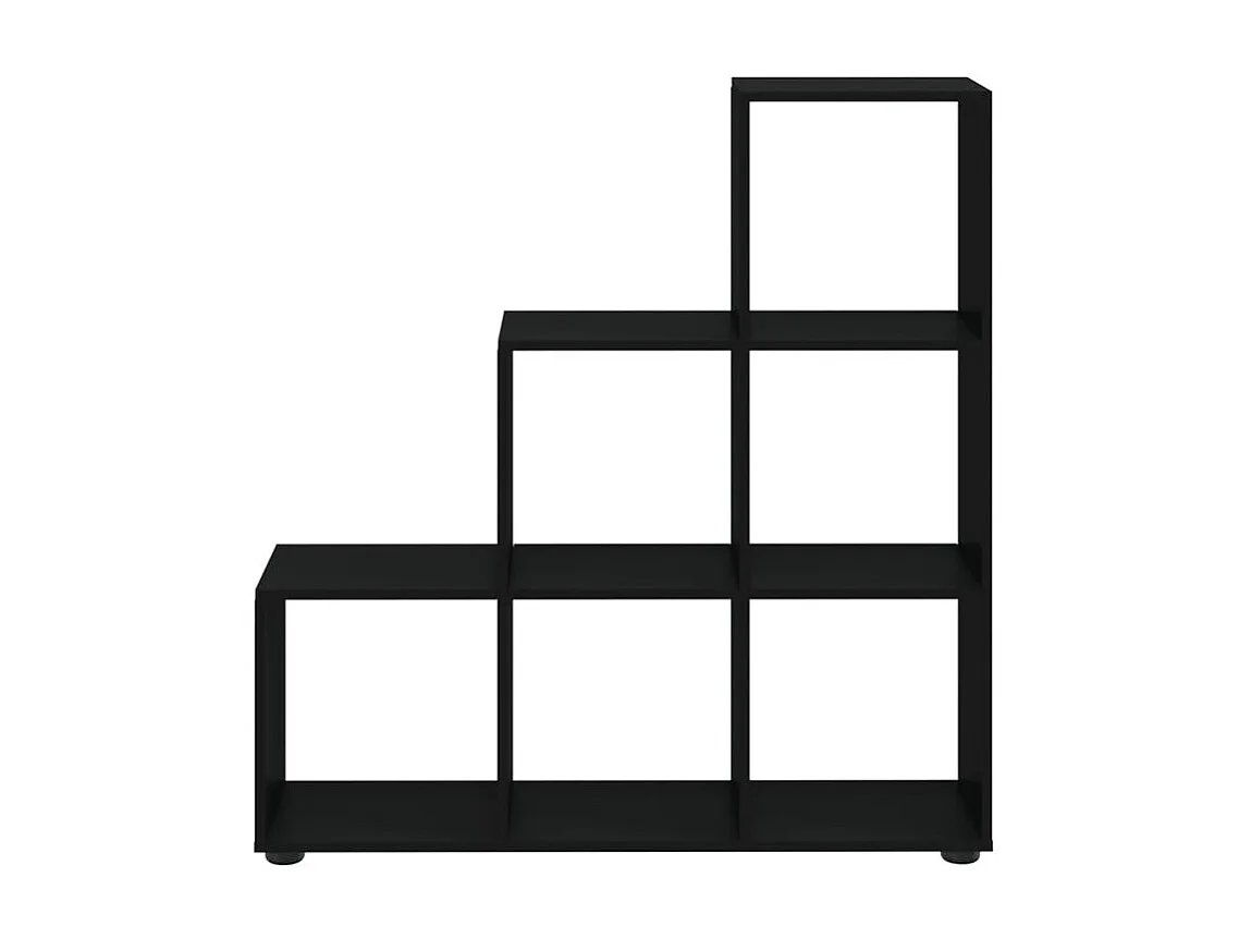 Bibliothèque étagère en forme d'escalier - 6 Compartiment-Noir