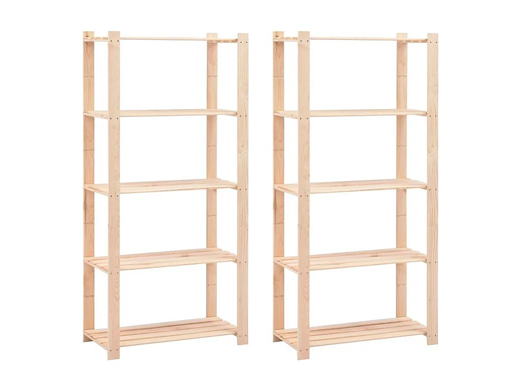 Étagère de stockage 5 niveaux 2 pc 80x38x170 Pin 250 kg