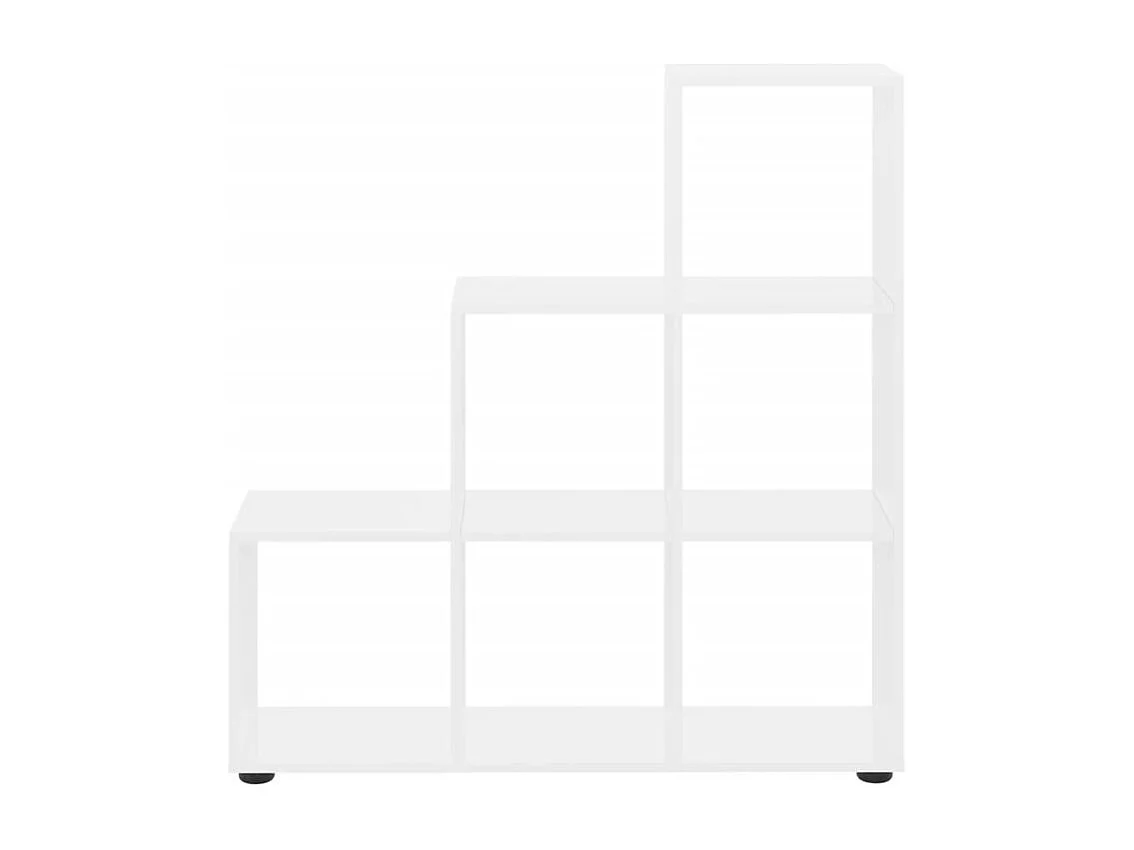 Bibliothèque étagère en forme d'escalier - 6 Compartiment-Blanc brillant