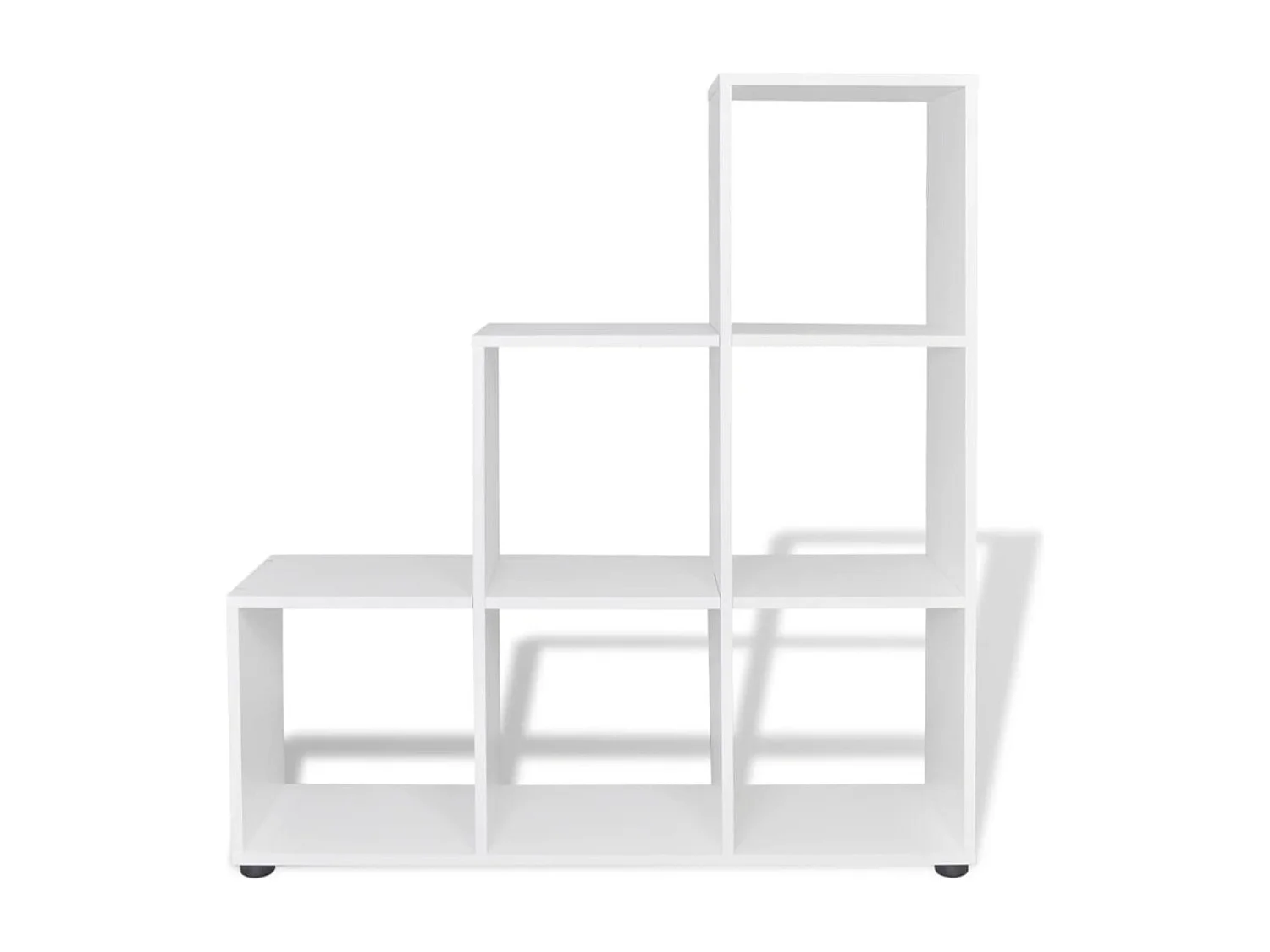 Bibliothèque étagère en forme d'escalier - 6 Compartiment-Blanc brillant