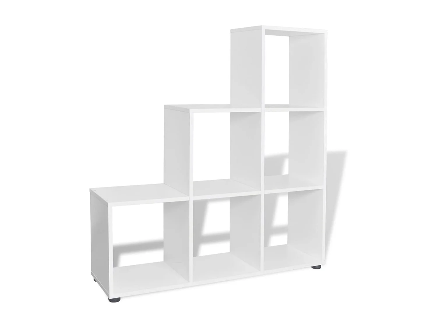 Bibliothèque étagère en forme d'escalier - 6 Compartiment-Blanc brillant