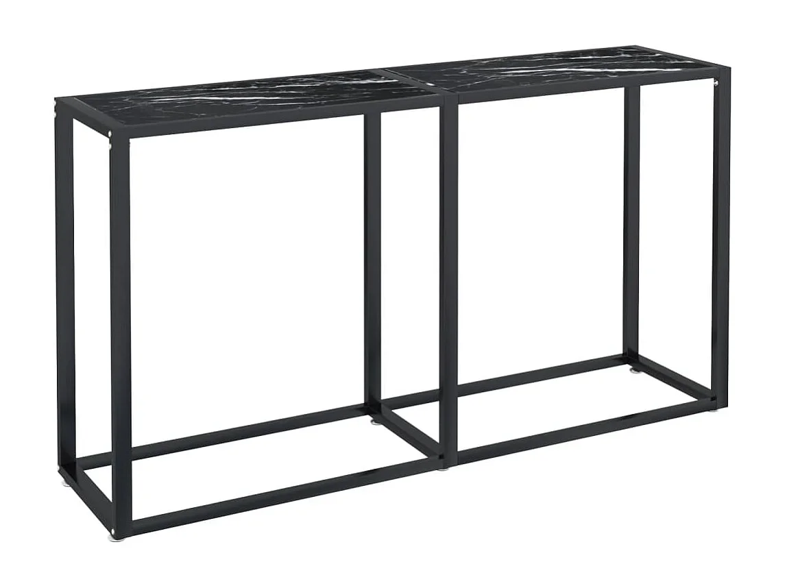 Table console Marbre noir 140x35x75,5 Verre trempé