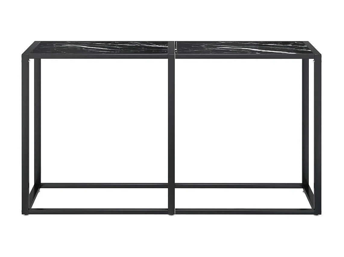 Table console Marbre noir 140x35x75,5 Verre trempé