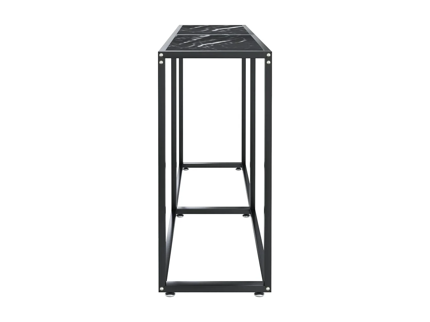 Table console Marbre noir 140x35x75,5 Verre trempé