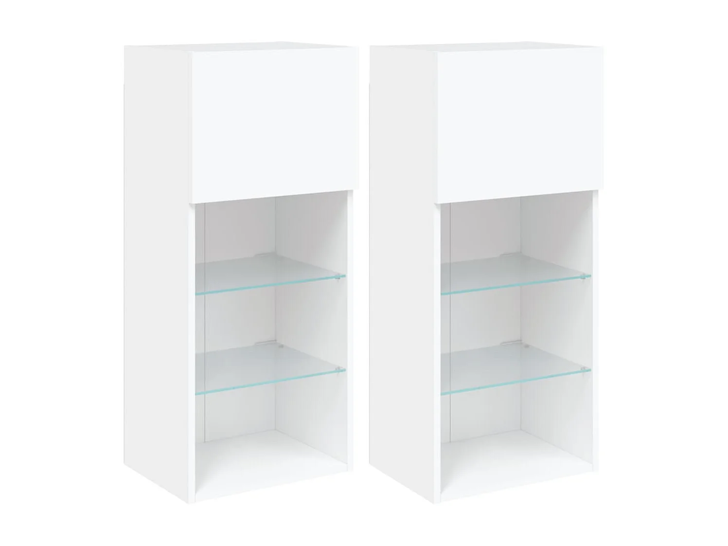 Meuble TV avec lumière LED 2 pc blanc 40,5x30x90