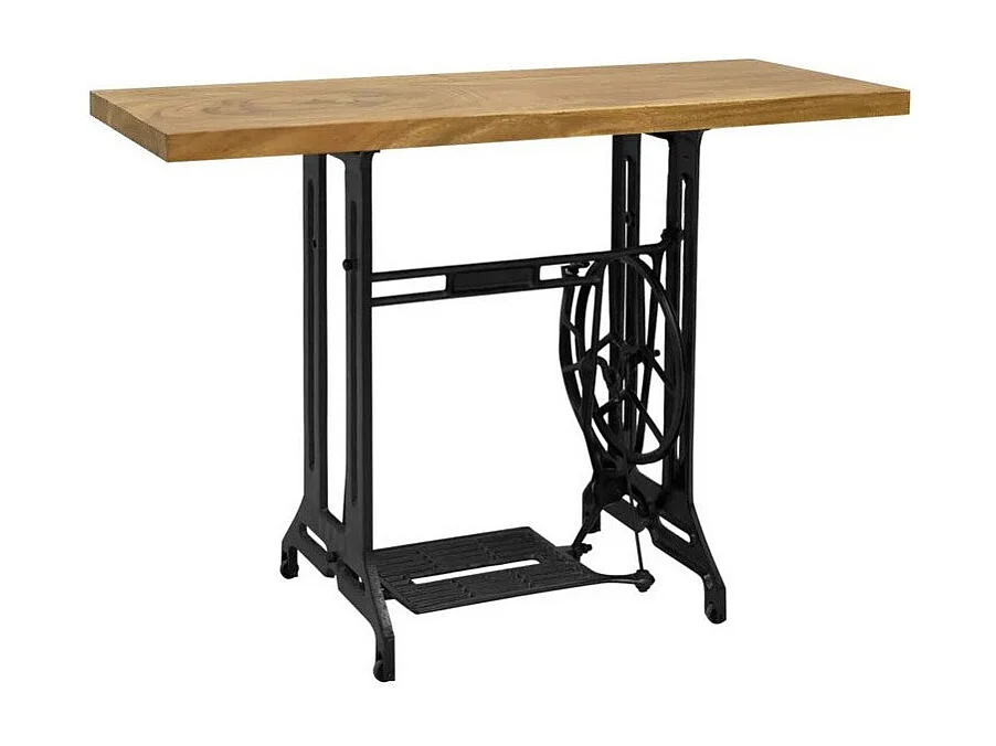 Console suar massif finition teck et pied métal noir Tinyl