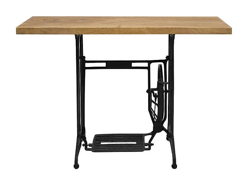 Console suar massif finition teck et pied métal noir Tinyl