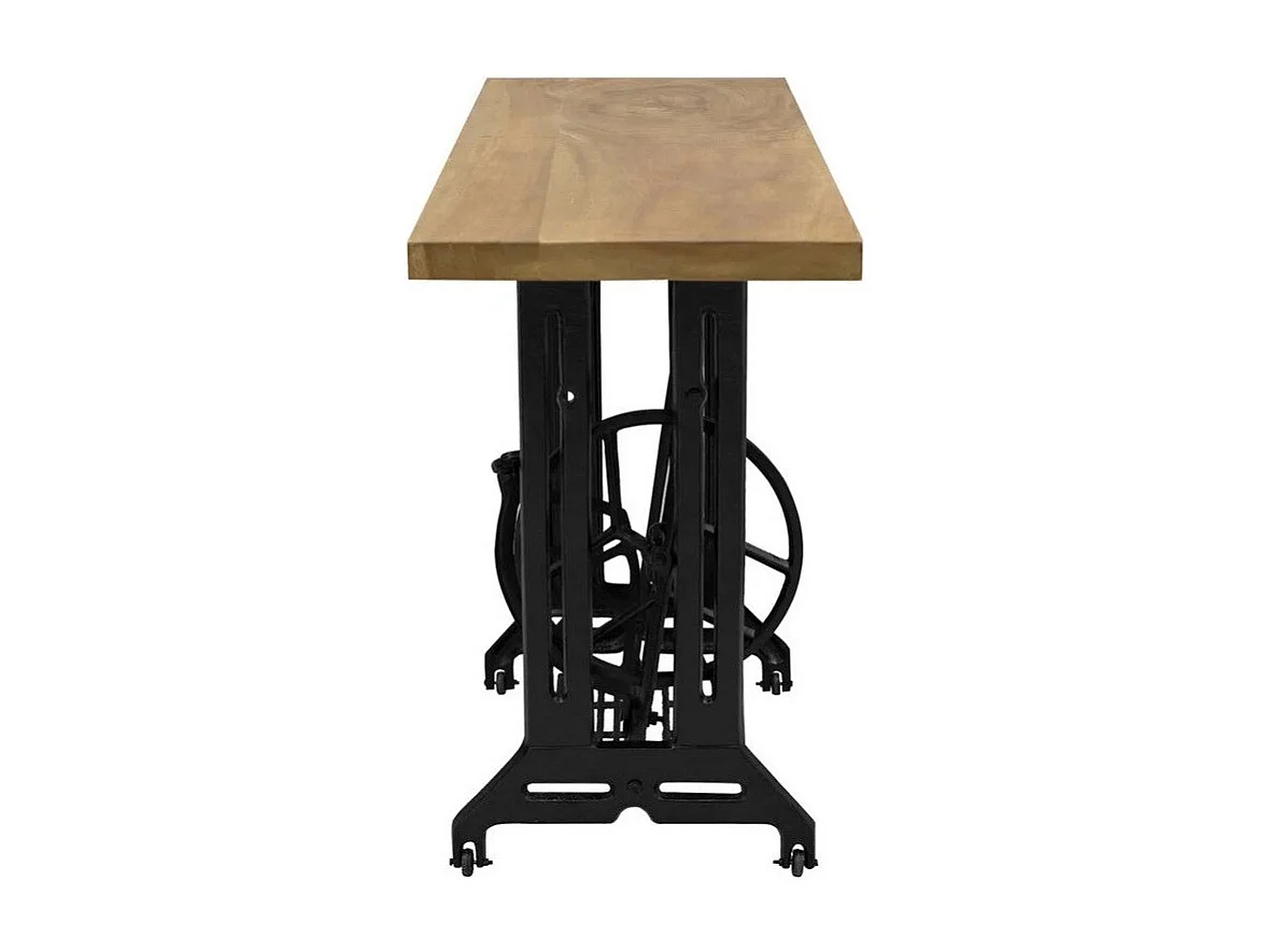 Console suar massif finition teck et pied métal noir Tinyl