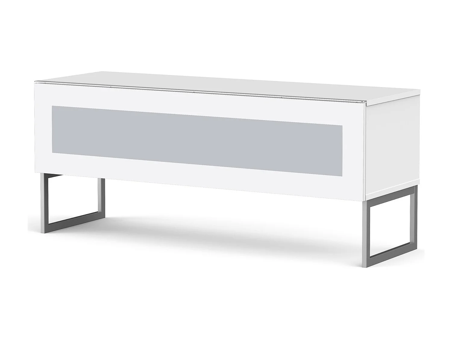Meuble TV verre infrarouge et mélaminé blanc Napoli 120cm