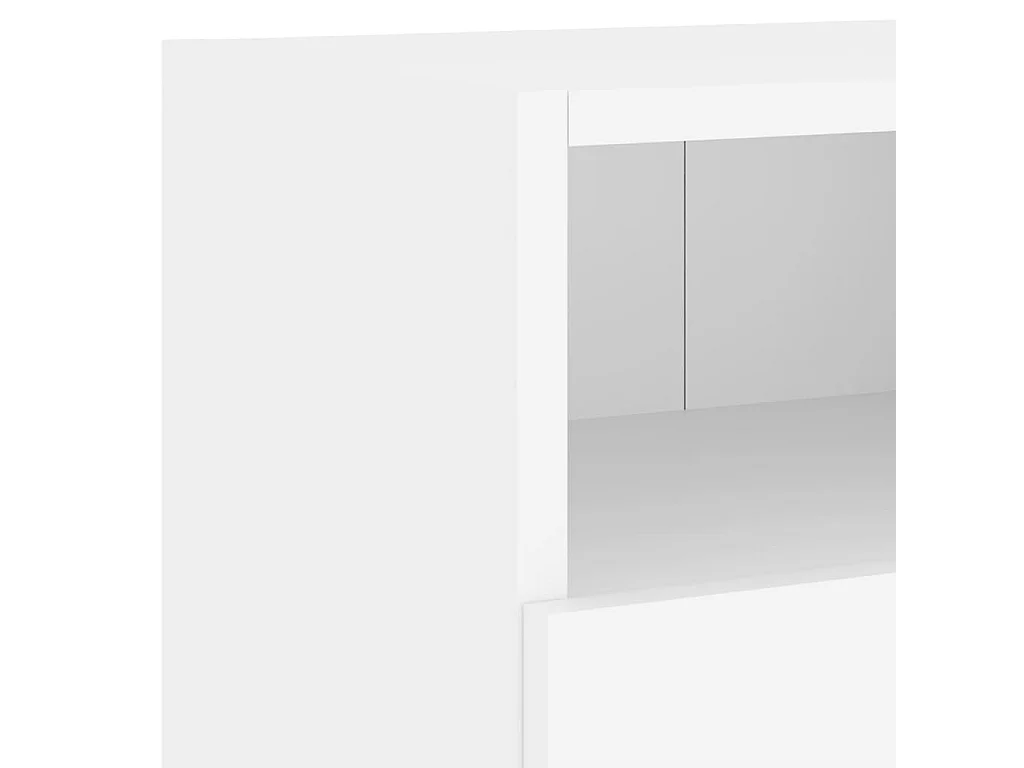 Unité murale TV 4 pc blanc bois d'ingénierie