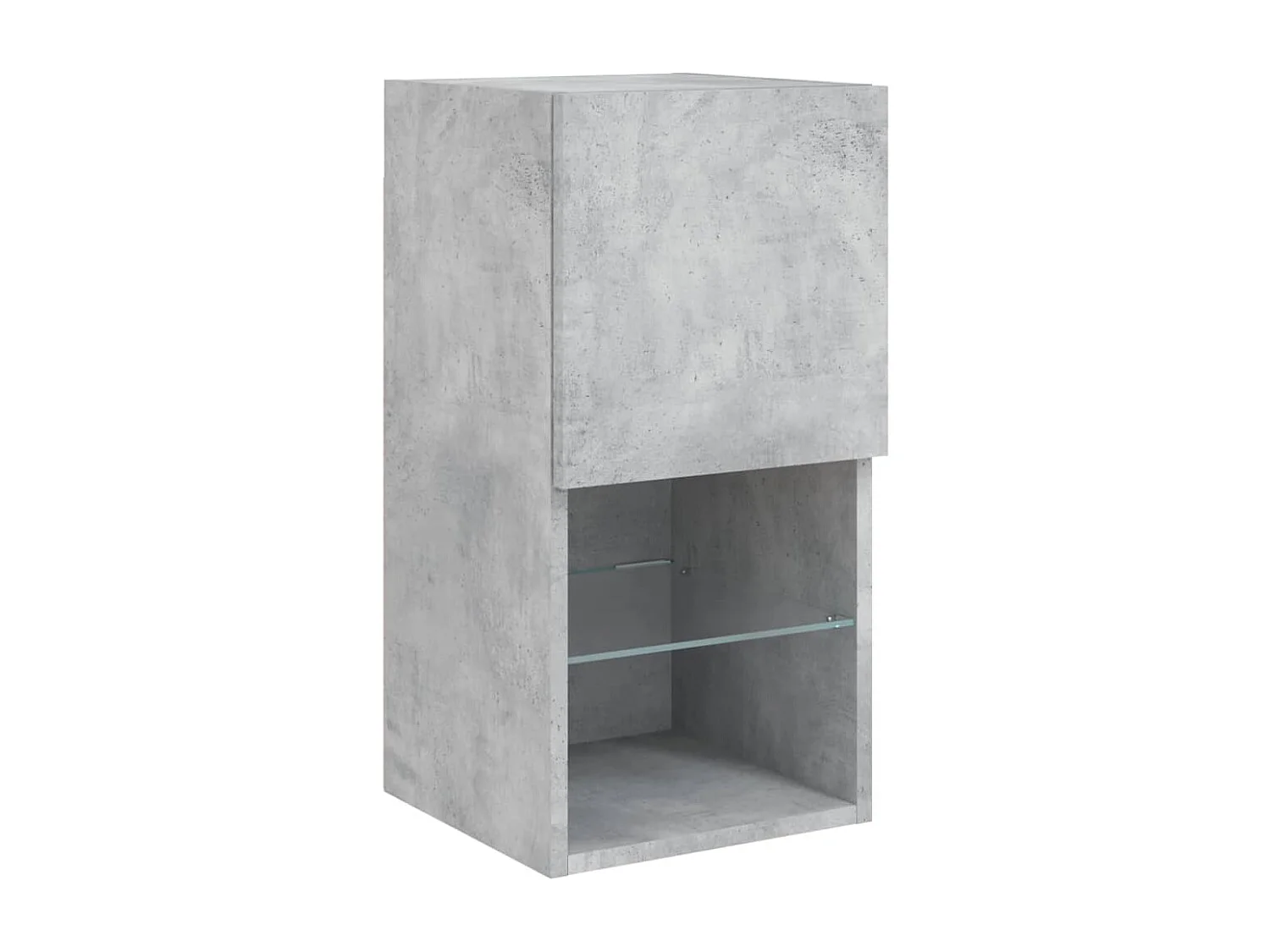 Unité murale TV avec LED 6 pc gris béton bois d'ingénierie