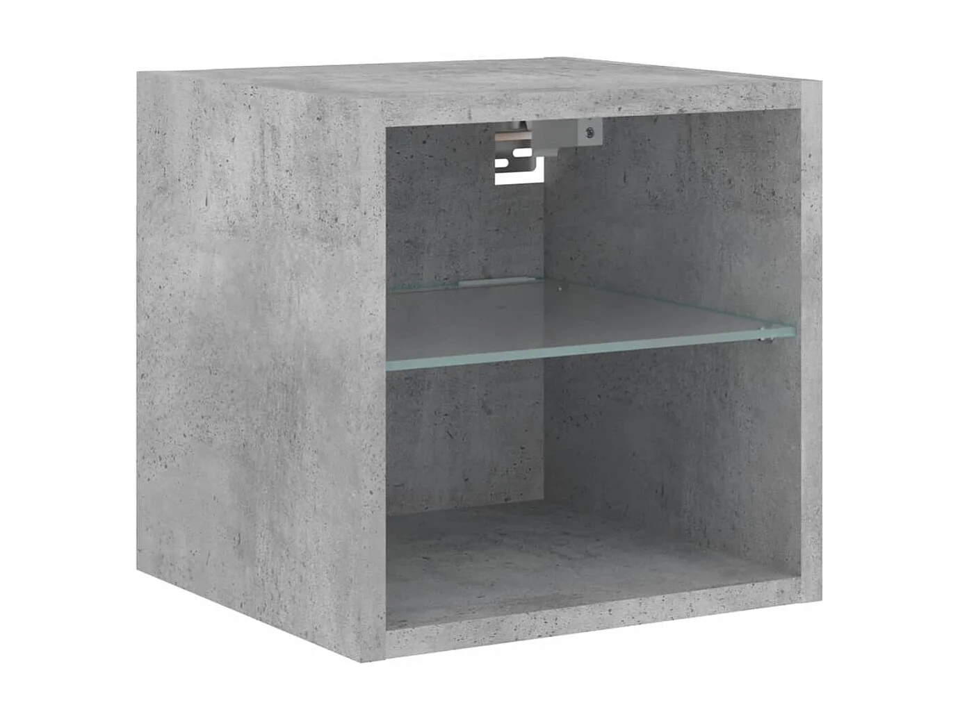 Unité murale TV avec LED 6 pc gris béton bois d'ingénierie