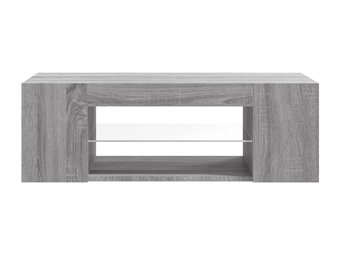 Meuble TV avec lumière LED Sonoma gris 90x39x30