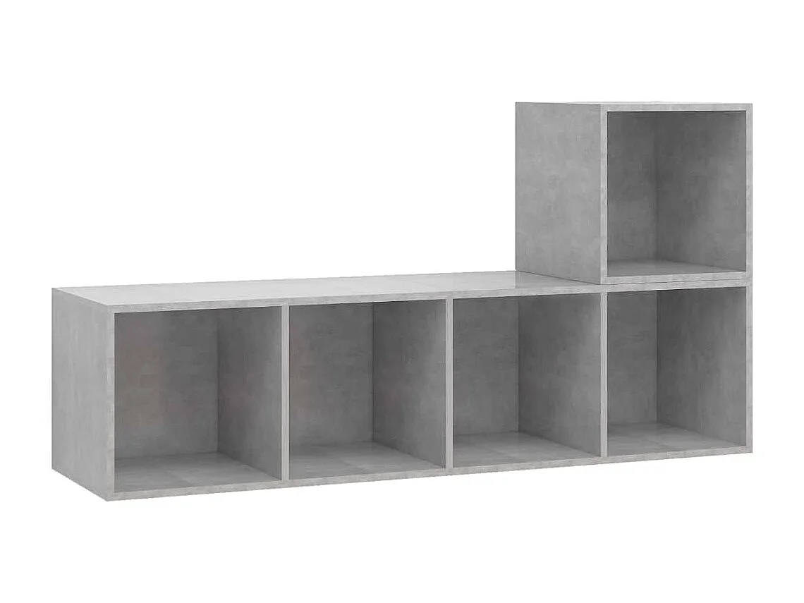 Ensemble de meuble TV 2 pc Gris béton 3